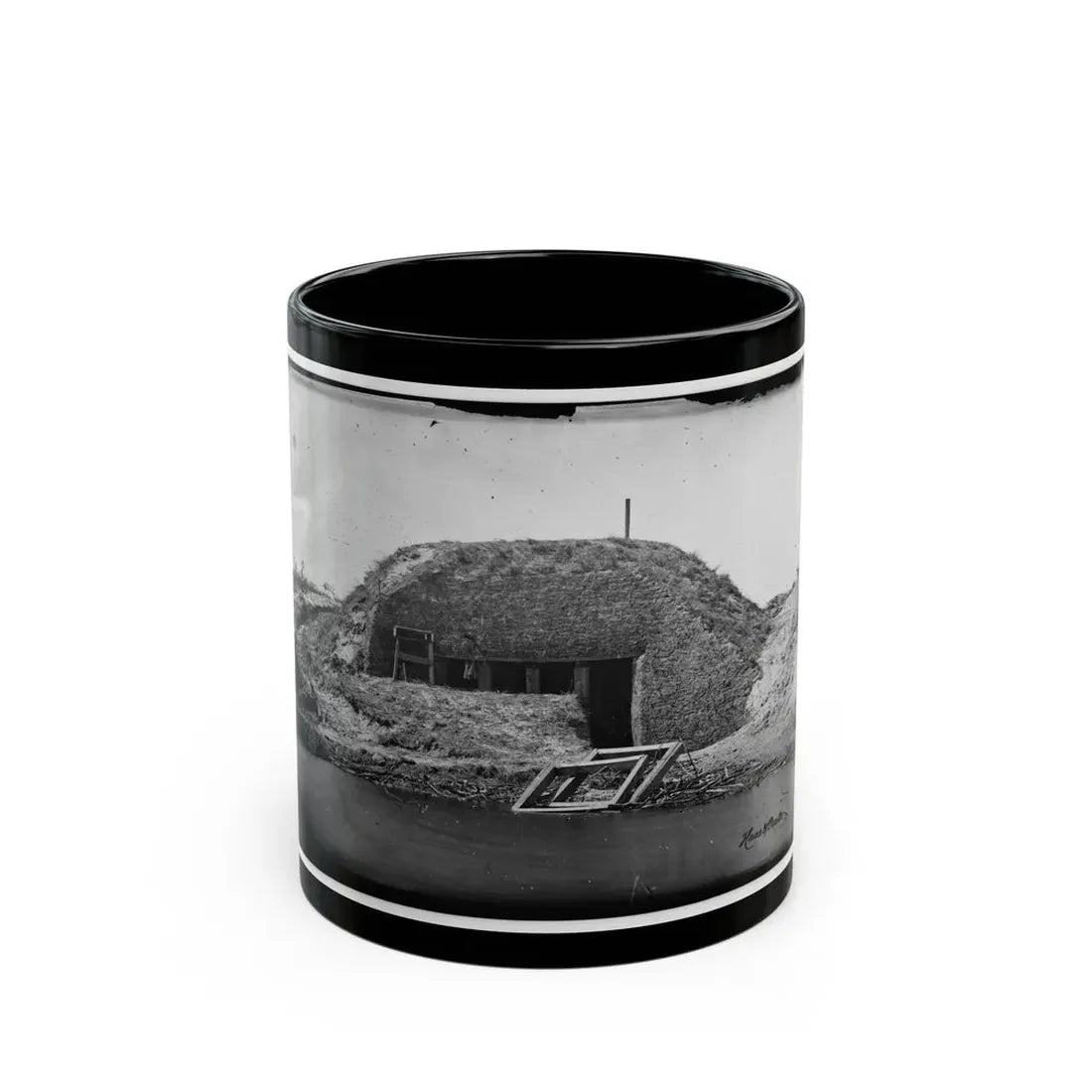 Morris Island, South Carolina. Bombproof For Telegraph Operator In Trenches (U.S. Civil War) Black Coffee Mug 11oz - Go Mug Yourself