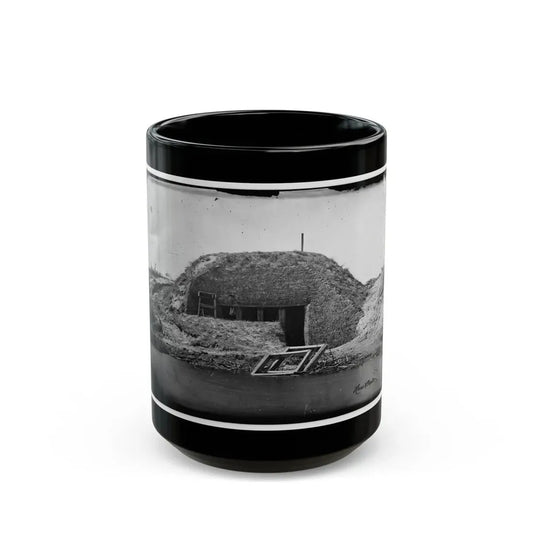Morris Island, South Carolina. Bombproof For Telegraph Operator In Trenches (U.S. Civil War) Black Coffee Mug 15oz - Go Mug Yourself