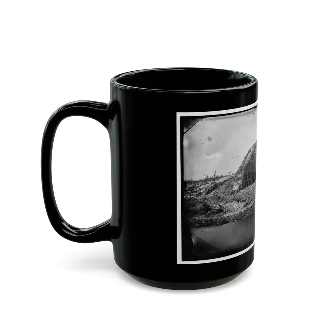 Morris Island, South Carolina. Bombproof For Telegraph Operator In Trenches (U.S. Civil War) Black Coffee Mug - Go Mug Yourself