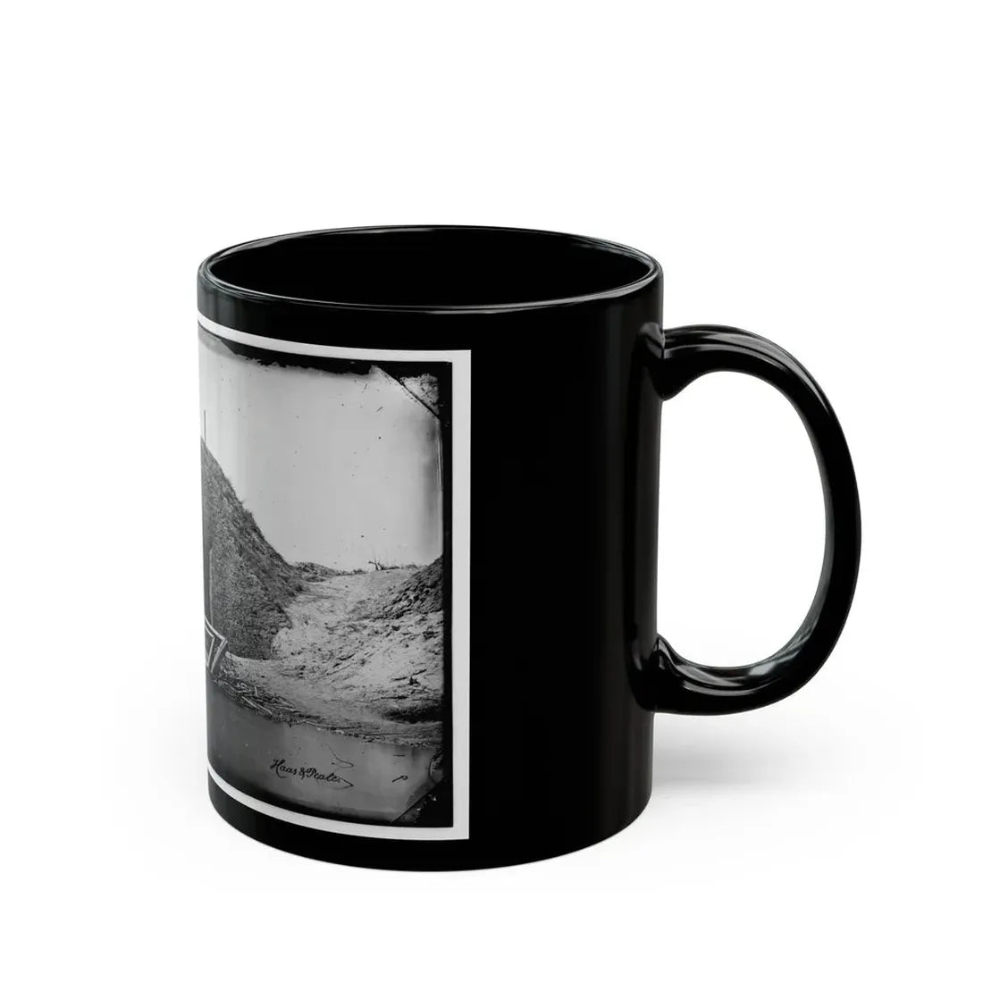 Morris Island, South Carolina. Bombproof For Telegraph Operator In Trenches (U.S. Civil War) Black Coffee Mug - Go Mug Yourself