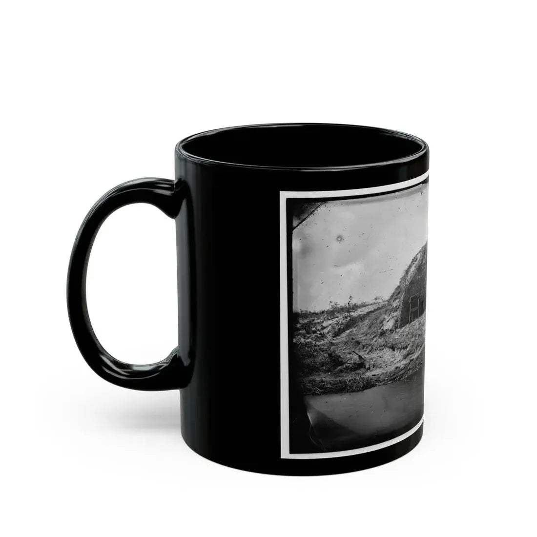 Morris Island, South Carolina. Bombproof For Telegraph Operator In Trenches (U.S. Civil War) Black Coffee Mug - Go Mug Yourself