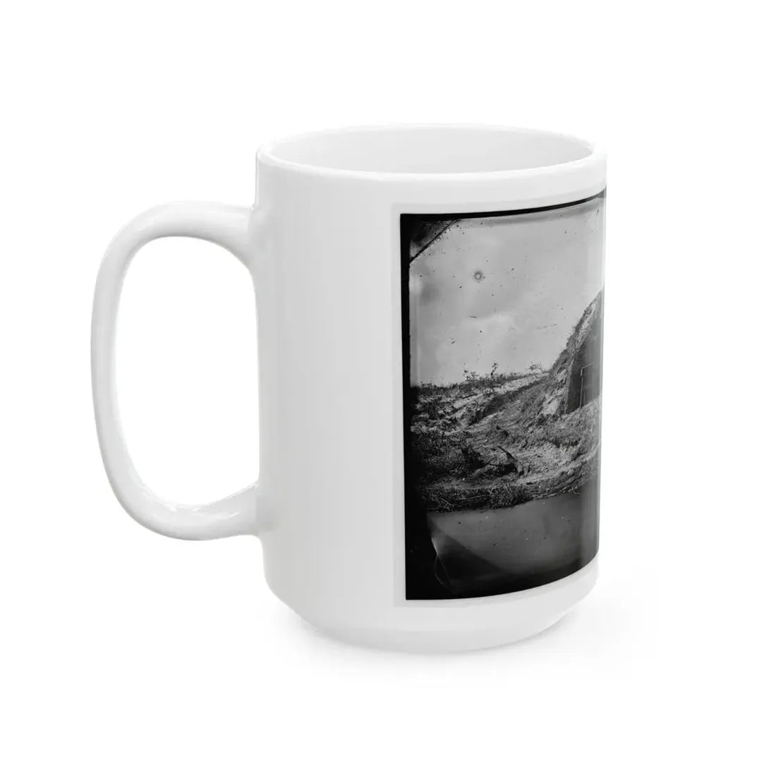 Morris Island, South Carolina. Bombproof For Telegraph Operator In Trenches (U.S. Civil War) White Coffee Mug - Go Mug Yourself