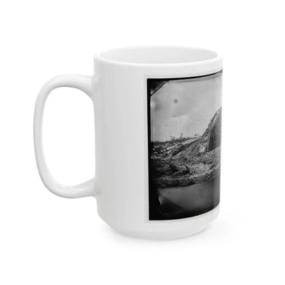 Morris Island, South Carolina. Bombproof For Telegraph Operator In Trenches (U.S. Civil War) White Coffee Mug - Go Mug Yourself