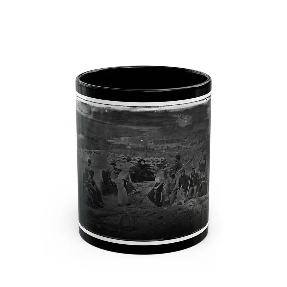 Morris Island, South Carolina. Full Sap (U.S. Civil War) Black Coffee Mug 11oz - Go Mug Yourself