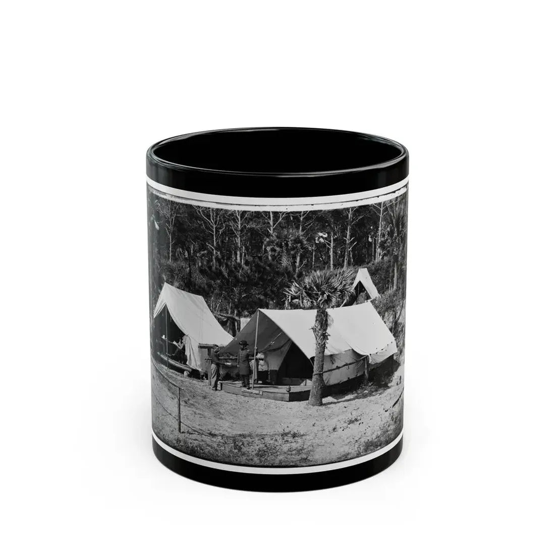Morris Island, South Carolina. General Quincy A. Gillmore In Front Of His Tent 001 (U.S. Civil War) Black Coffee Mug 11oz - Go Mug Yourself