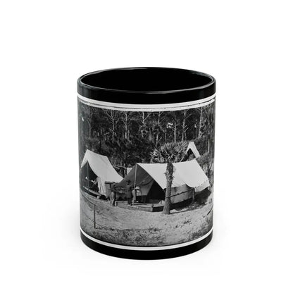 Morris Island, South Carolina. General Quincy A. Gillmore In Front Of His Tent 001 (U.S. Civil War) Black Coffee Mug 11oz - Go Mug Yourself