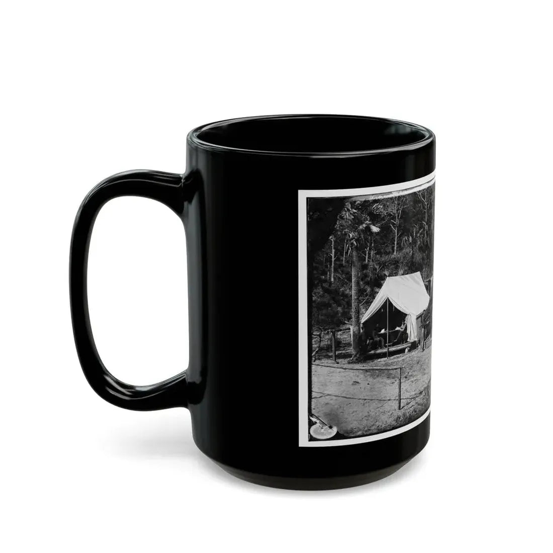 Morris Island, South Carolina. General Quincy A. Gillmore In Front Of His Tent 001 (U.S. Civil War) Black Coffee Mug - Go Mug Yourself