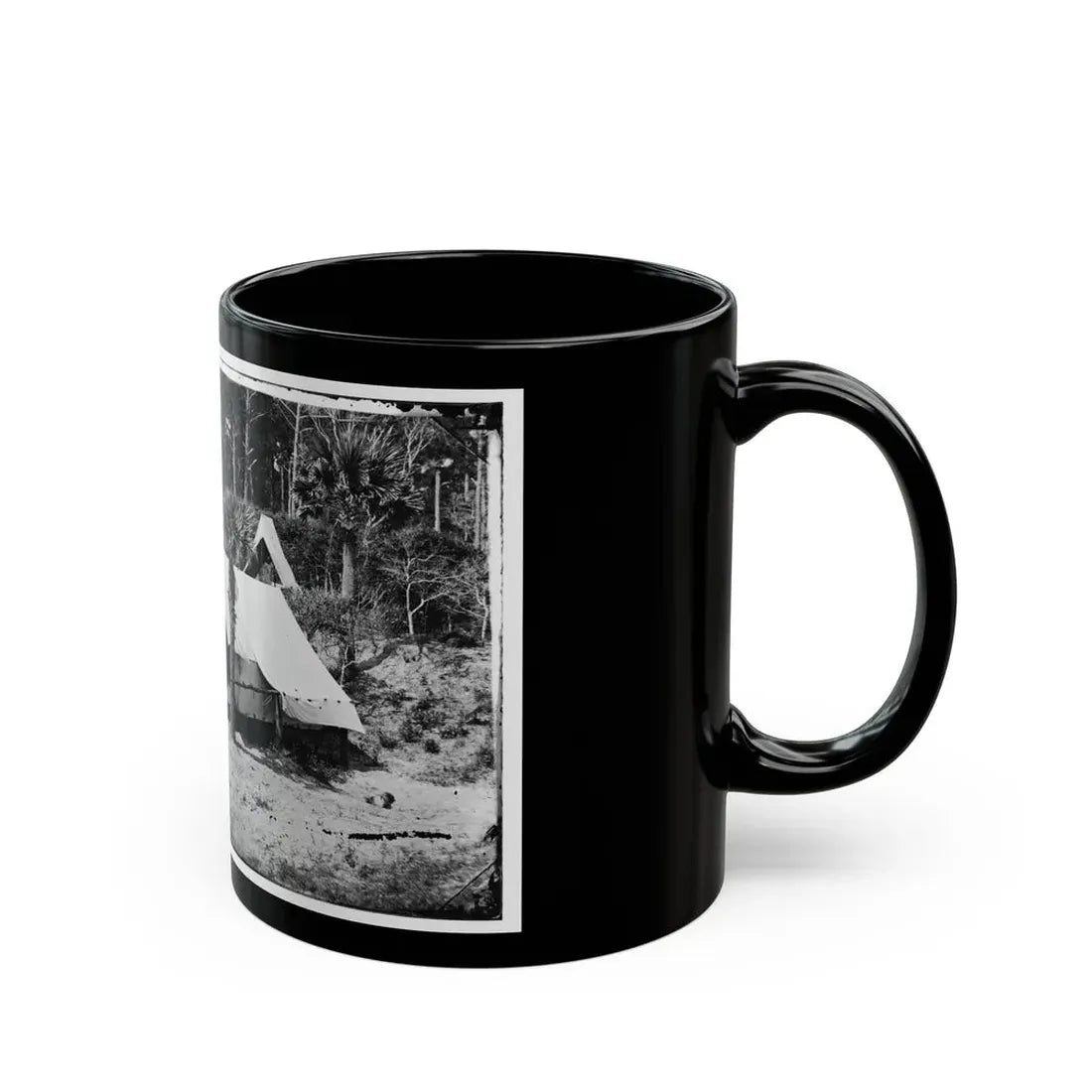 Morris Island, South Carolina. General Quincy A. Gillmore In Front Of His Tent 001 (U.S. Civil War) Black Coffee Mug - Go Mug Yourself