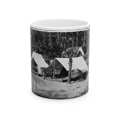 Morris Island, South Carolina. General Quincy A. Gillmore In Front Of His Tent 001 (U.S. Civil War) White Coffee Mug 11oz - Go Mug Yourself