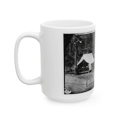 Morris Island, South Carolina. General Quincy A. Gillmore In Front Of His Tent 001 (U.S. Civil War) White Coffee Mug - Go Mug Yourself