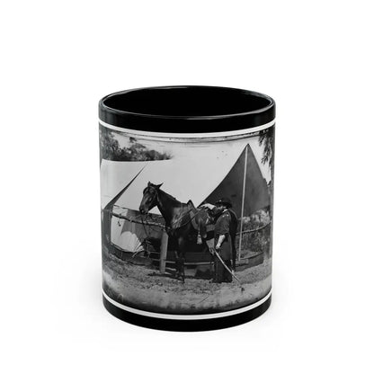 Morris Island, South Carolina. General Quincy A. Gillmore In Front Of His Tent (U.S. Civil War) Black Coffee Mug 11oz - Go Mug Yourself