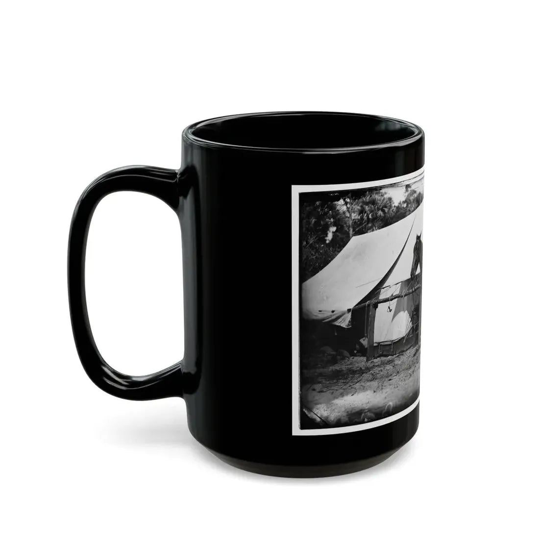 Morris Island, South Carolina. General Quincy A. Gillmore In Front Of His Tent (U.S. Civil War) Black Coffee Mug - Go Mug Yourself