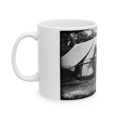 Morris Island, South Carolina. General Quincy A. Gillmore In Front Of His Tent (U.S. Civil War) White Coffee Mug - Go Mug Yourself