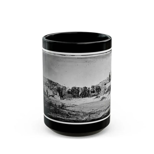 Morris Island, South Carolina. Naval Battery. Two 8-Inch Parrot Rifles. Breaching Battery Against Fort Sumter (U.S. Civil War) Black Coffee Mug 15oz - Go Mug Yourself