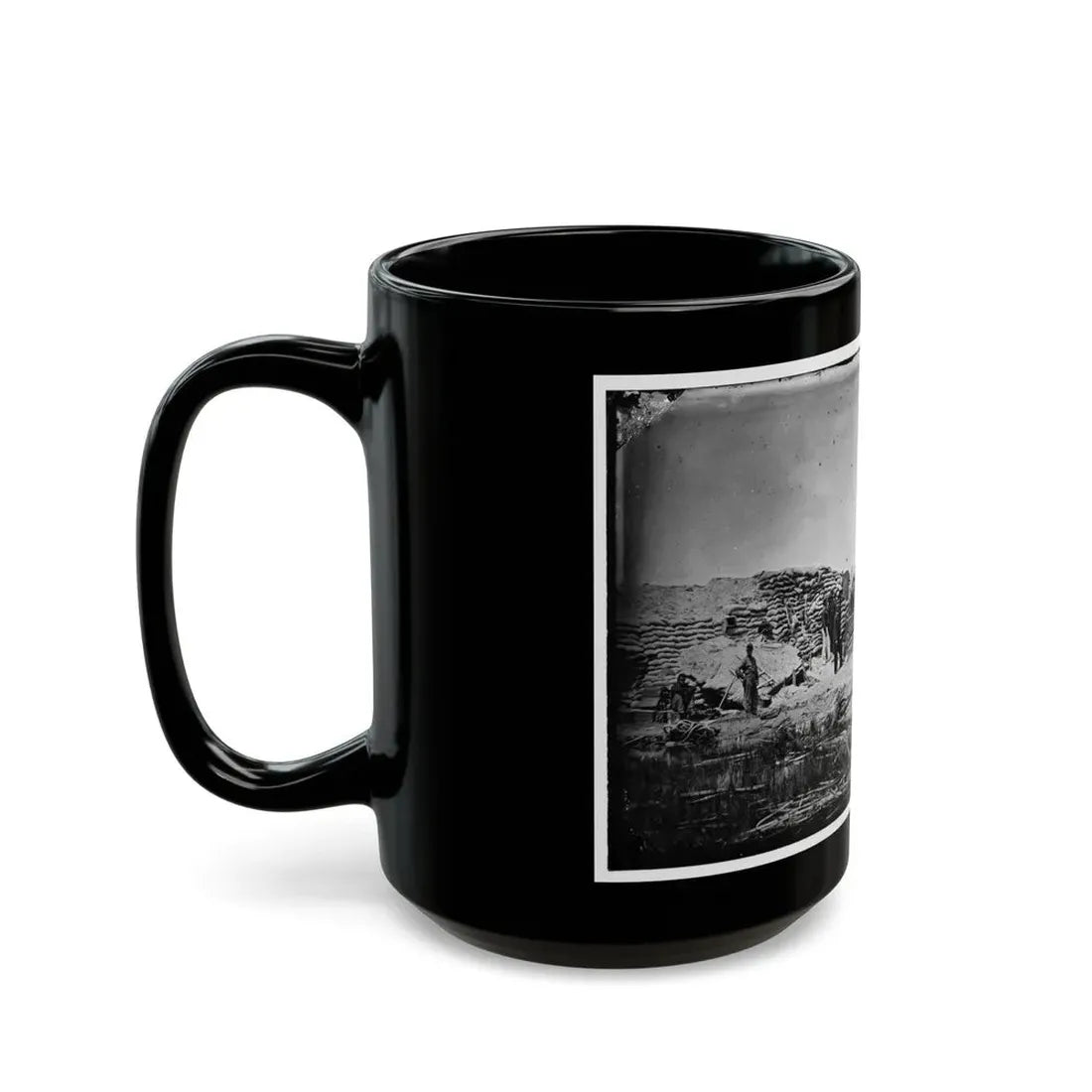 Morris Island, South Carolina. Naval Battery. Two 8-Inch Parrot Rifles. Breaching Battery Against Fort Sumter (U.S. Civil War) Black Coffee Mug - Go Mug Yourself
