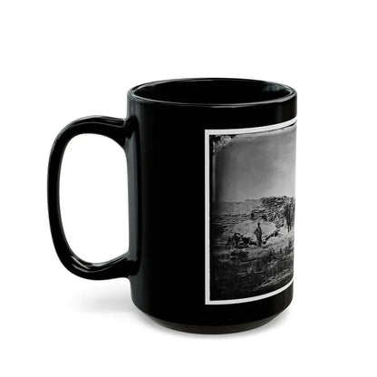Morris Island, South Carolina. Naval Battery. Two 8-Inch Parrot Rifles. Breaching Battery Against Fort Sumter (U.S. Civil War) Black Coffee Mug - Go Mug Yourself