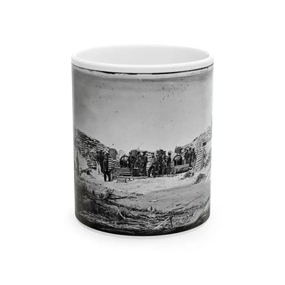 Morris Island, South Carolina. Naval Battery. Two 8-Inch Parrot Rifles. Breaching Battery Against Fort Sumter (U.S. Civil War) White Coffee Mug 11oz - Go Mug Yourself