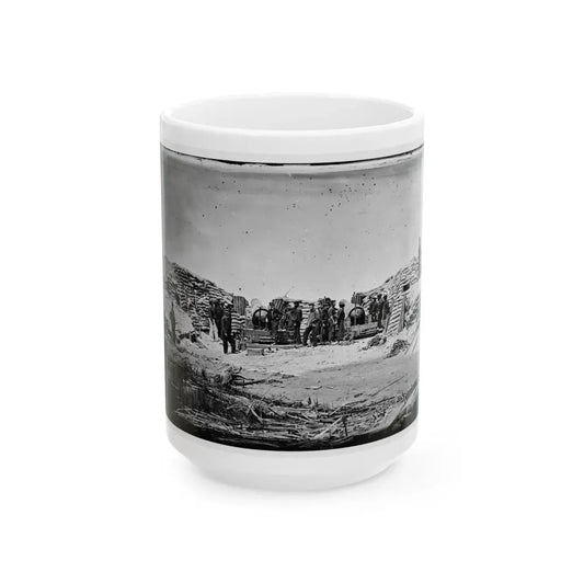 Morris Island, South Carolina. Naval Battery. Two 8-Inch Parrot Rifles. Breaching Battery Against Fort Sumter (U.S. Civil War) White Coffee Mug 15oz - Go Mug Yourself