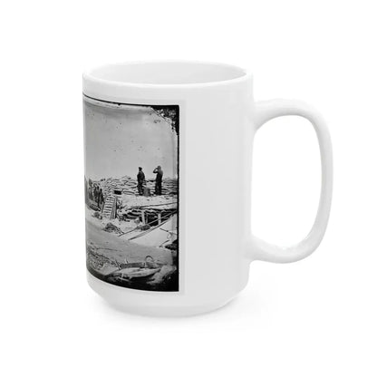 Morris Island, South Carolina. Naval Battery. Two 8-Inch Parrot Rifles. Breaching Battery Against Fort Sumter (U.S. Civil War) White Coffee Mug - Go Mug Yourself