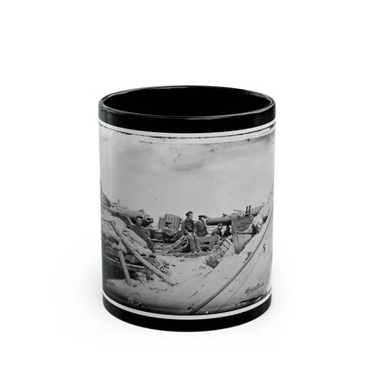 Morris Island, South Carolina. Naval Battery. Two 80-Pounder Whitworths. Breaching Battery Against Fort Sumpter (U.S. Civil War) Black Coffee Mug 11oz - Go Mug Yourself