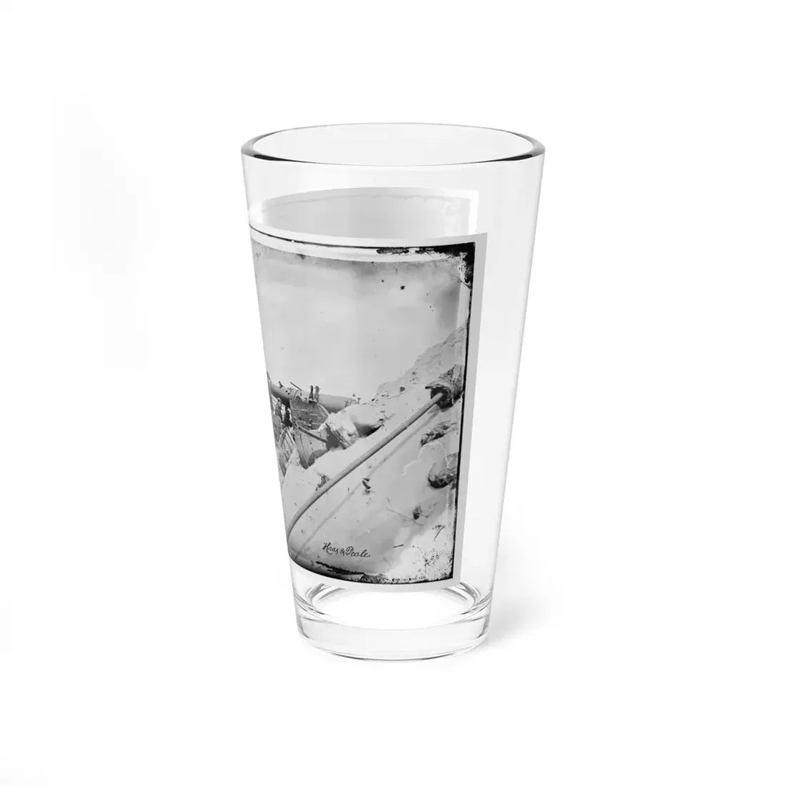 Morris Island, South Carolina. Naval Battery. Two 80-Pounder Whitworths. Breaching Battery Against Fort Sumpter (U.S. Civil War) Pint Glass 16oz - Go Mug Yourself
