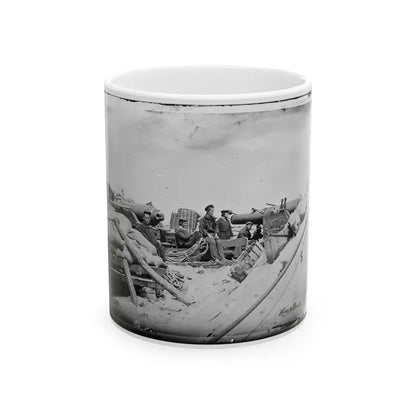 Morris Island, South Carolina. Naval Battery. Two 80-Pounder Whitworths. Breaching Battery Against Fort Sumpter (U.S. Civil War) White Coffee Mug 11oz - Go Mug Yourself