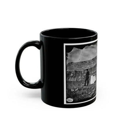 Morris Island, South Carolina. The  Marsh Battery  Or  Swamp Angel  After The Explosion, August 22, 1863 (U.S. Civil War) Black Coffee Mug - Go Mug Yourself