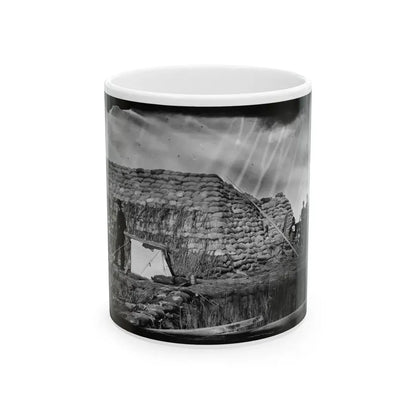 Morris Island, South Carolina. The  Marsh Battery  Or  Swamp Angel  After The Explosion, August 22, 1863 (U.S. Civil War) White Coffee Mug 11oz - Go Mug Yourself