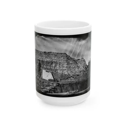 Morris Island, South Carolina. The  Marsh Battery  Or  Swamp Angel  After The Explosion, August 22, 1863 (U.S. Civil War) White Coffee Mug 15oz - Go Mug Yourself