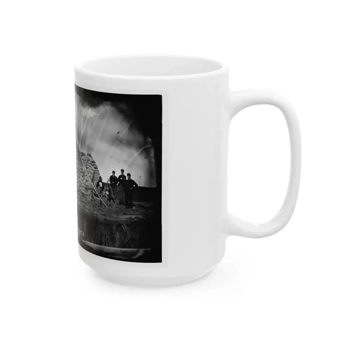 Morris Island, South Carolina. The  Marsh Battery  Or  Swamp Angel  After The Explosion, August 22, 1863 (U.S. Civil War) White Coffee Mug - Go Mug Yourself