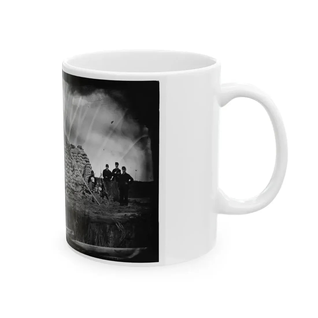 Morris Island, South Carolina. The  Marsh Battery  Or  Swamp Angel  After The Explosion, August 22, 1863 (U.S. Civil War) White Coffee Mug - Go Mug Yourself
