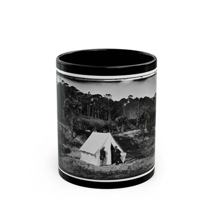 Morris Island, South Carolina. Two Men In Front Of Tent (U.S. Civil War) Black Coffee Mug 11oz - Go Mug Yourself