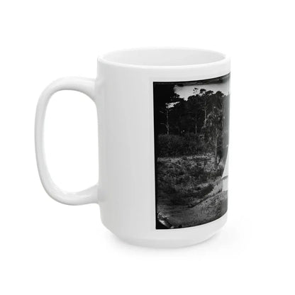 Morris Island, South Carolina. Two Men In Front Of Tent (U.S. Civil War) White Coffee Mug - Go Mug Yourself