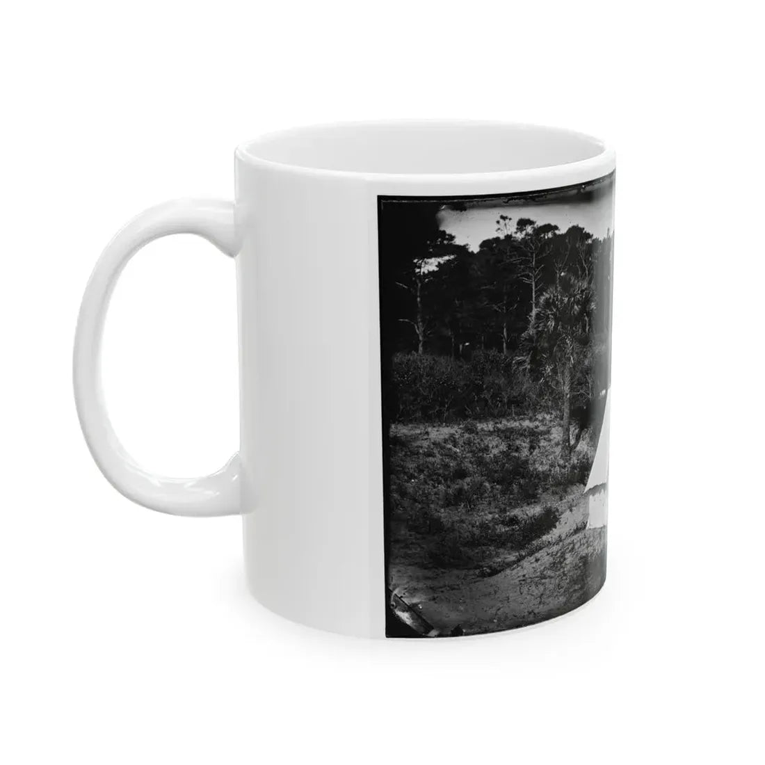 Morris Island, South Carolina. Two Men In Front Of Tent (U.S. Civil War) White Coffee Mug - Go Mug Yourself