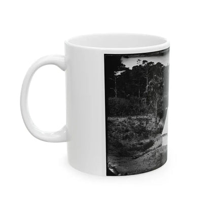 Morris Island, South Carolina. Two Men In Front Of Tent (U.S. Civil War) White Coffee Mug - Go Mug Yourself