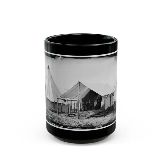 Morris Island, South Carolina. Unidentified Camp Scene (U.S. Civil War) Black Coffee Mug 15oz - Go Mug Yourself