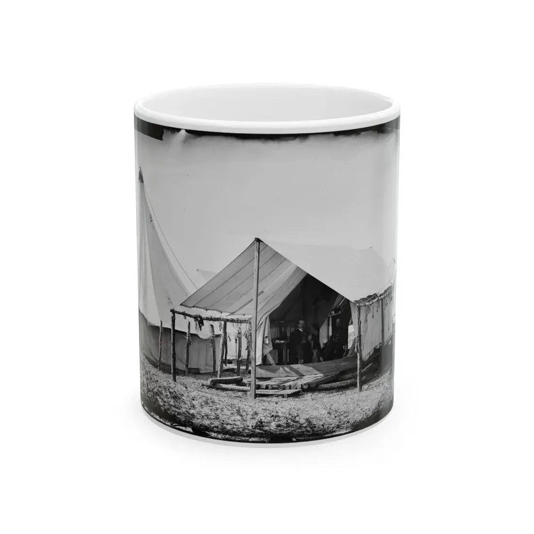 Morris Island, South Carolina. Unidentified Camp Scene (U.S. Civil War) White Coffee Mug 11oz - Go Mug Yourself