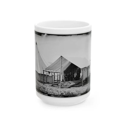 Morris Island, South Carolina. Unidentified Camp Scene (U.S. Civil War) White Coffee Mug 15oz - Go Mug Yourself