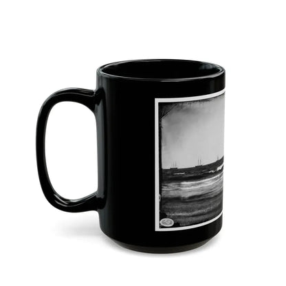 Morris Island, South Carolina. U.S. Fleet Offshore (U.S. Civil War) Black Coffee Mug - Go Mug Yourself