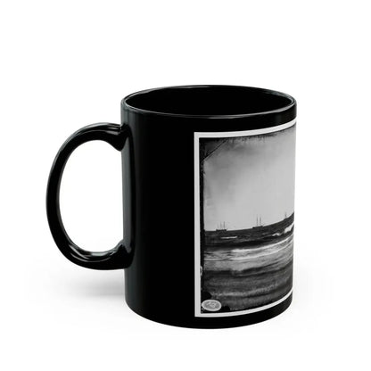 Morris Island, South Carolina. U.S. Fleet Offshore (U.S. Civil War) Black Coffee Mug - Go Mug Yourself
