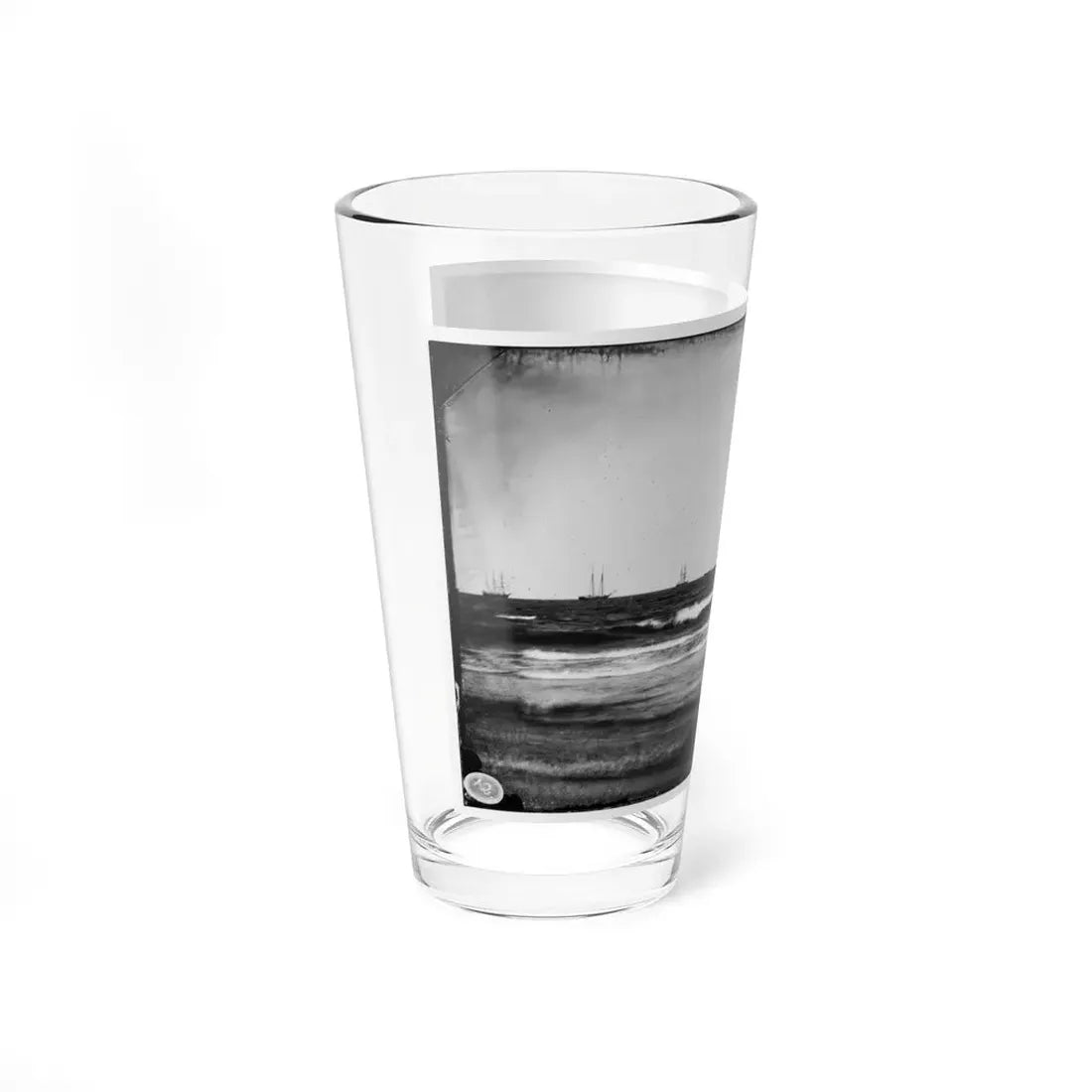 Morris Island, South Carolina. U.S. Fleet Offshore (U.S. Civil War) Pint Glass 16oz - Go Mug Yourself