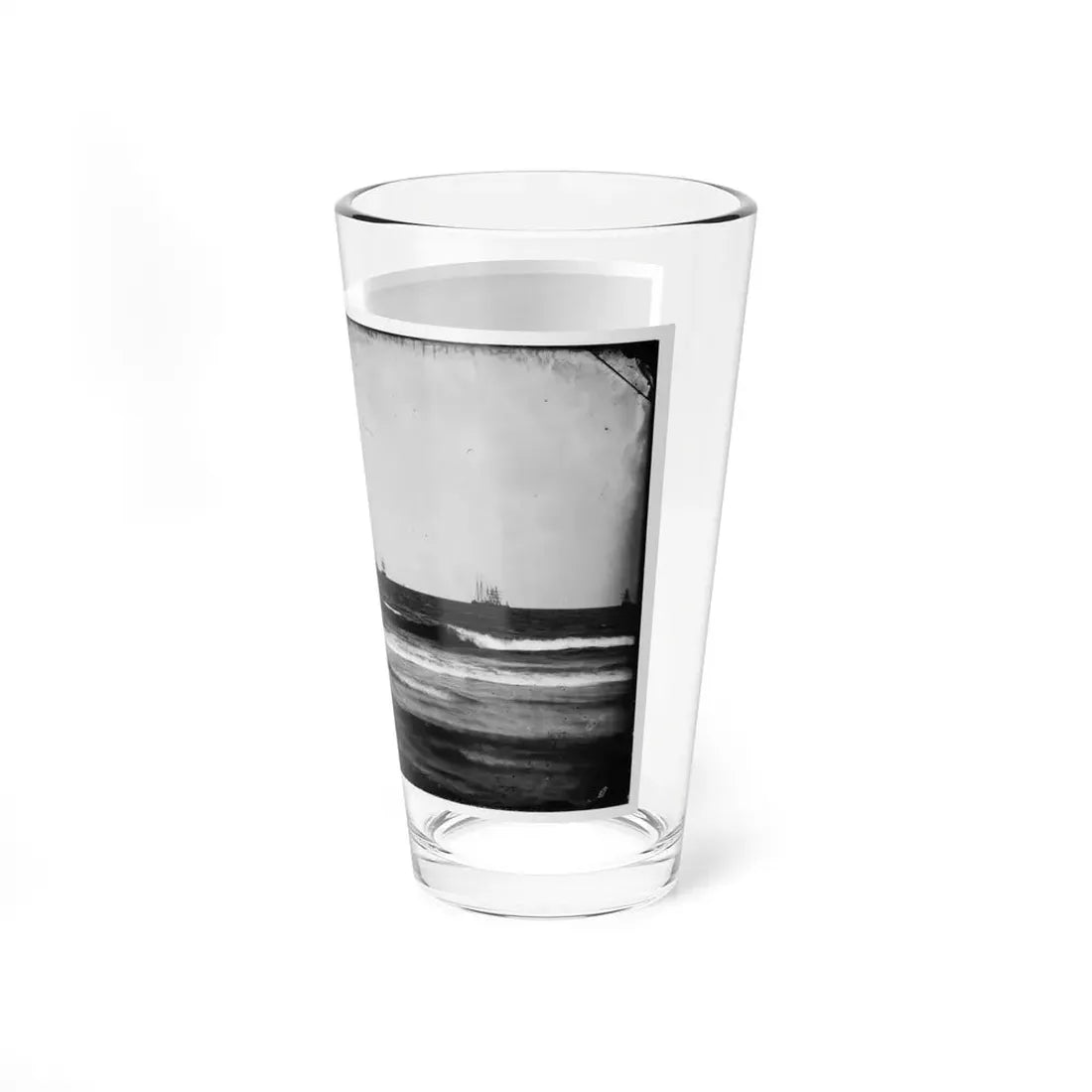 Morris Island, South Carolina. U.S. Fleet Offshore (U.S. Civil War) Pint Glass 16oz - Go Mug Yourself