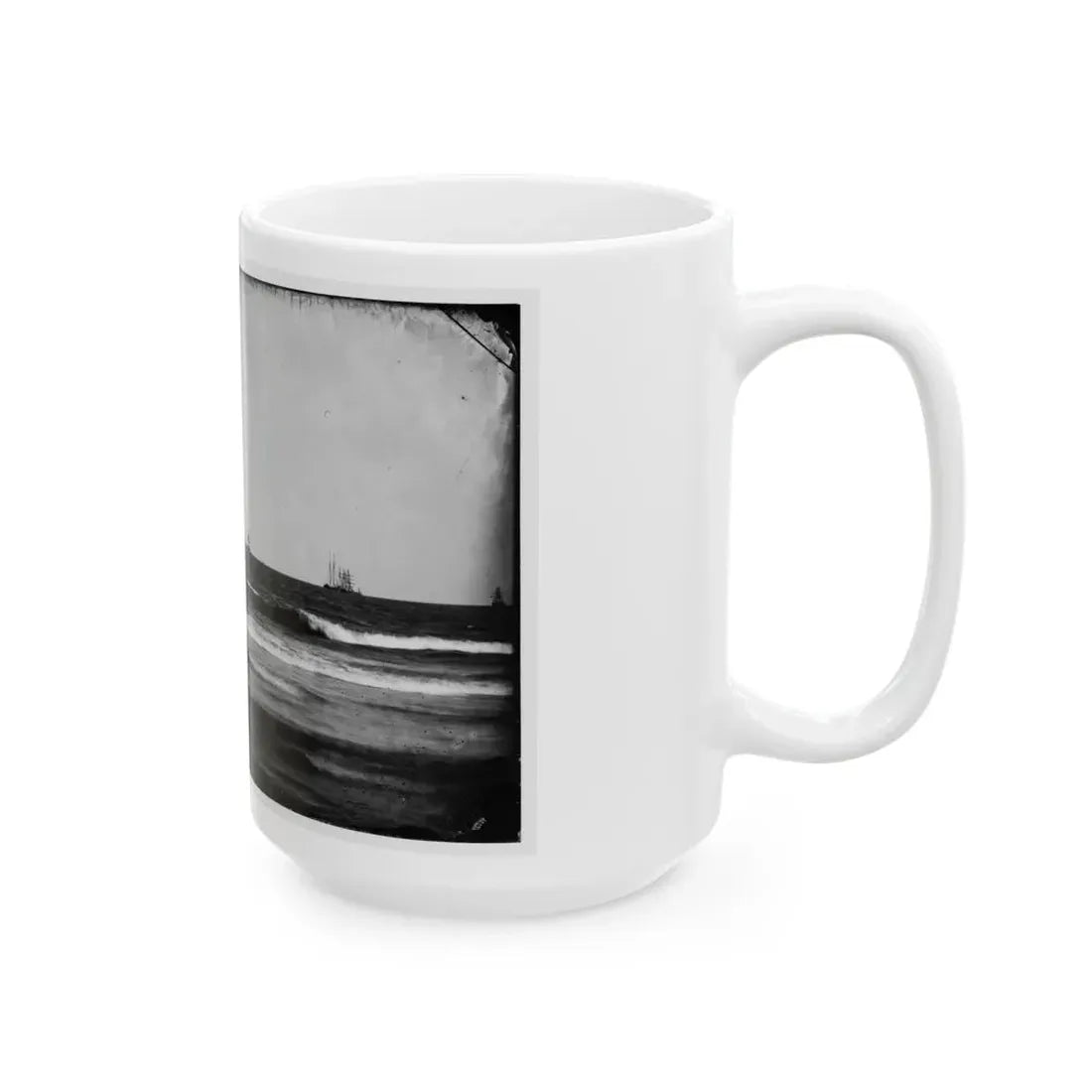 Morris Island, South Carolina. U.S. Fleet Offshore (U.S. Civil War) White Coffee Mug - Go Mug Yourself