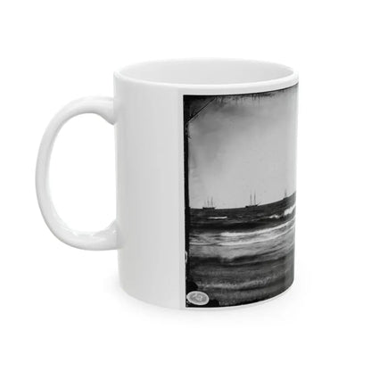 Morris Island, South Carolina. U.S. Fleet Offshore (U.S. Civil War) White Coffee Mug - Go Mug Yourself