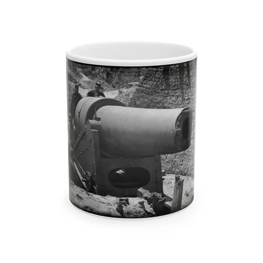 Morris Island, South Carolina. 300-Poinder Parrot Rifle After Bursting Of Muzzle (U.S. Civil War) White Coffee Mug-11oz-Go Mug Yourself