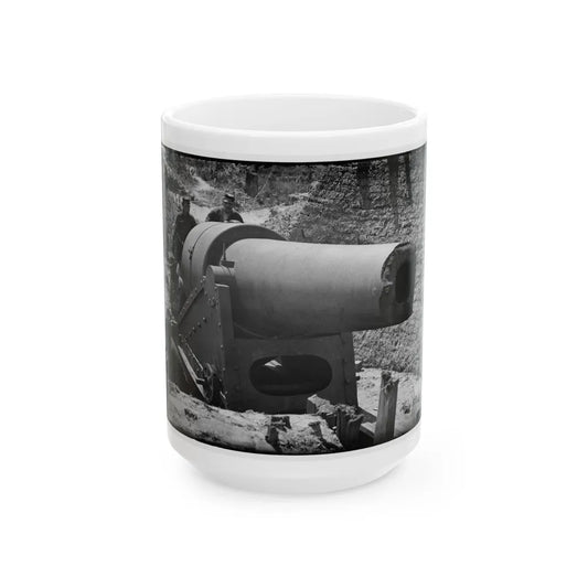 Morris Island, South Carolina. 300-Poinder Parrot Rifle After Bursting Of Muzzle (U.S. Civil War) White Coffee Mug-15oz-Go Mug Yourself