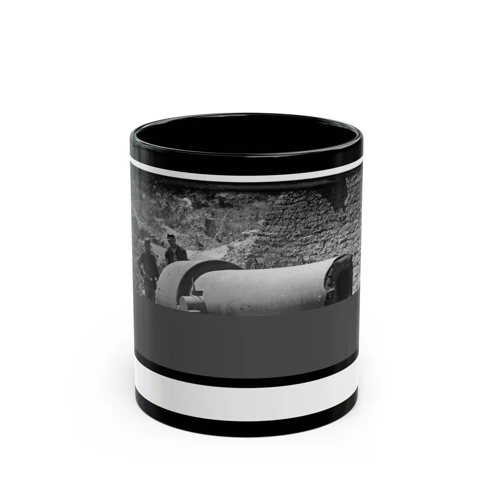 Morris Island, South Carolina. 300-Pounder Parrot Rifle After Bursting Of Muzzle (U.S. Civil War) Black Coffee Mug-11oz-Go Mug Yourself