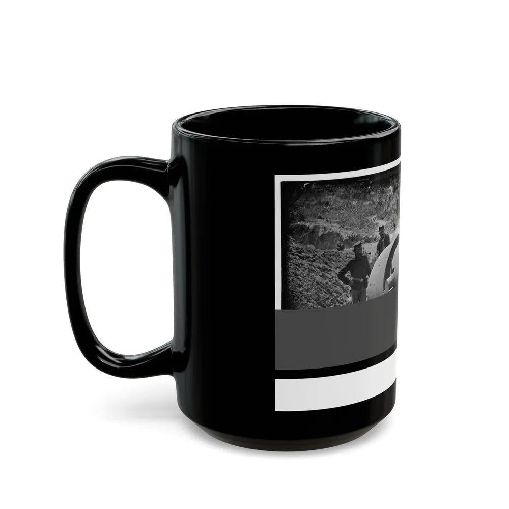 Morris Island, South Carolina. 300-Pounder Parrot Rifle After Bursting Of Muzzle (U.S. Civil War) Black Coffee Mug-Go Mug Yourself