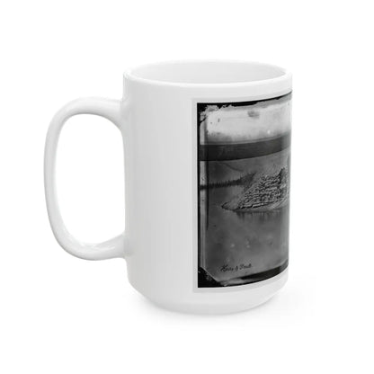 Morris Island, South Carolina. Battery Hays. One 8-Inch Parrot Rifle Dismounted. Breaching Battery Against Fort Sumter (U.S. Civil War) White Coffee Mug-Go Mug Yourself