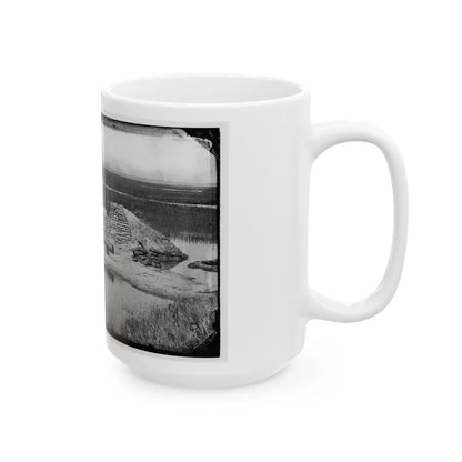 Morris Island, South Carolina. Battery Hays. One 8-Inch Parrot Rifle, Dismounted. Breaching Battery Against Fort Sumter (U.S. Civil War) White Coffee Mug-Go Mug Yourself
